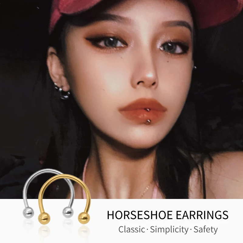 

1PcsBody Piercing for Women European and American Fashion Stainless Steel Titanium Fake Septum Piercing Jewelry Nose Rings Studs