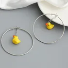 Очаровательные милые серьги желтая утка Клубника Серьги модные женские геометрические серьги в виде грибов