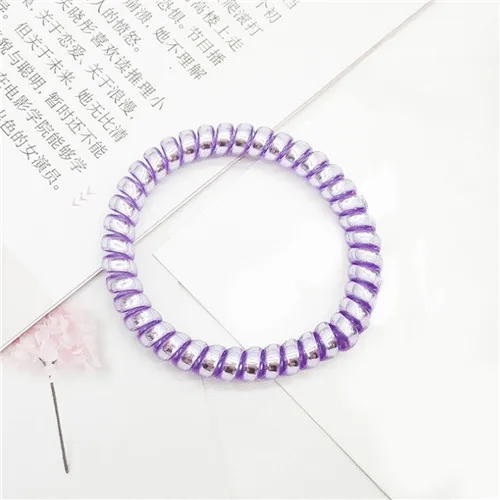 A9 Elastic Clear Telephone Wire Hair Bands Plastic Gum For Hair Ties No Crease Coil Hair Tie Ponytail Hairband Hair Accessories - Цвет: A9