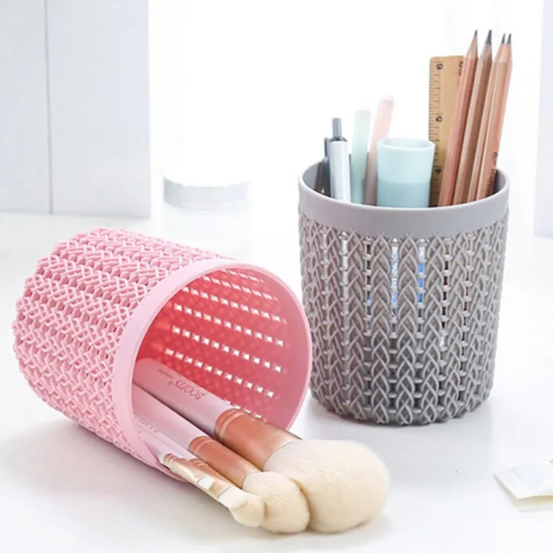 

Multifuntion Cylinder Hollow Cosmetic Brush Box Holder Cylinder Empty Storage Box Makeup Organizer Case Home Office Pen Holder