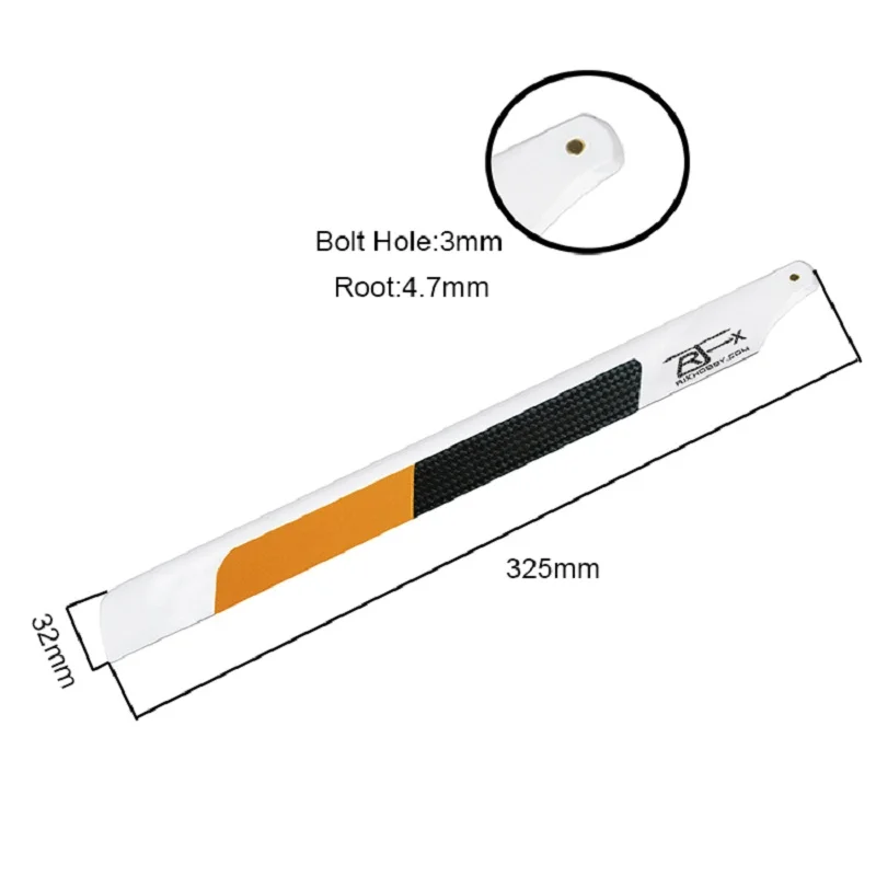 Hoja principal de fibra de carbono RJX 325mm para juguetes modelo RC 450 clase RTF, aleaci&oacute;n el&eacute;ctrica, mantenimiento de altitud, helic&oacute;pteros naranja/negro-0
