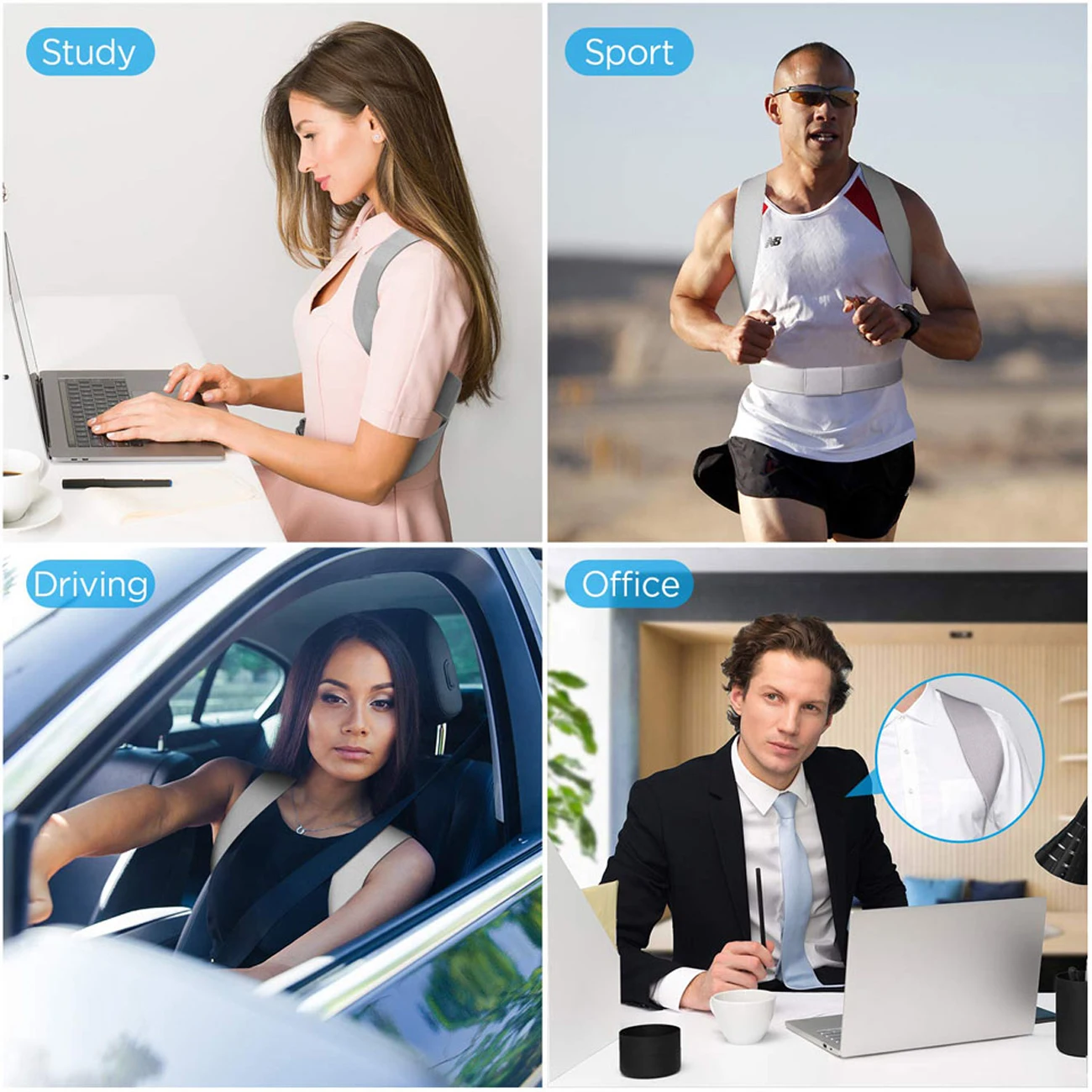 

Back Posture Corrector Upper Back Spine Supporter Straightener Adjustable Back Straightener for Men and Women