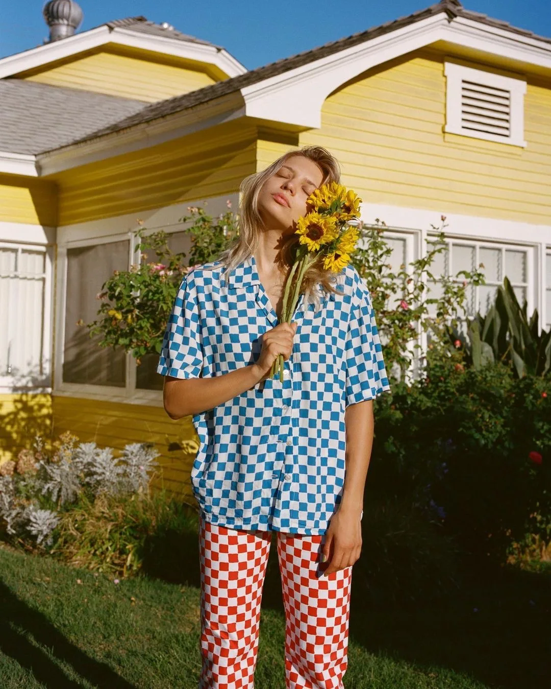 

Новинка весна-лето 2021 женские прямые брюки модные шахматные спортивные штаны с высокой талией в японском стиле для колледжа