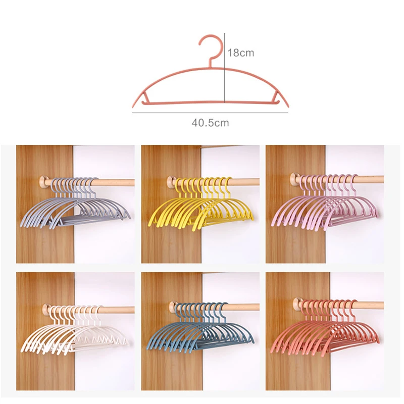 

10Pcs/Set NonSlip Clothes Storage Hangers Multifunction No Trace Plastic Drying Laundry Hook Home Supplies Closet Organizer Rack
