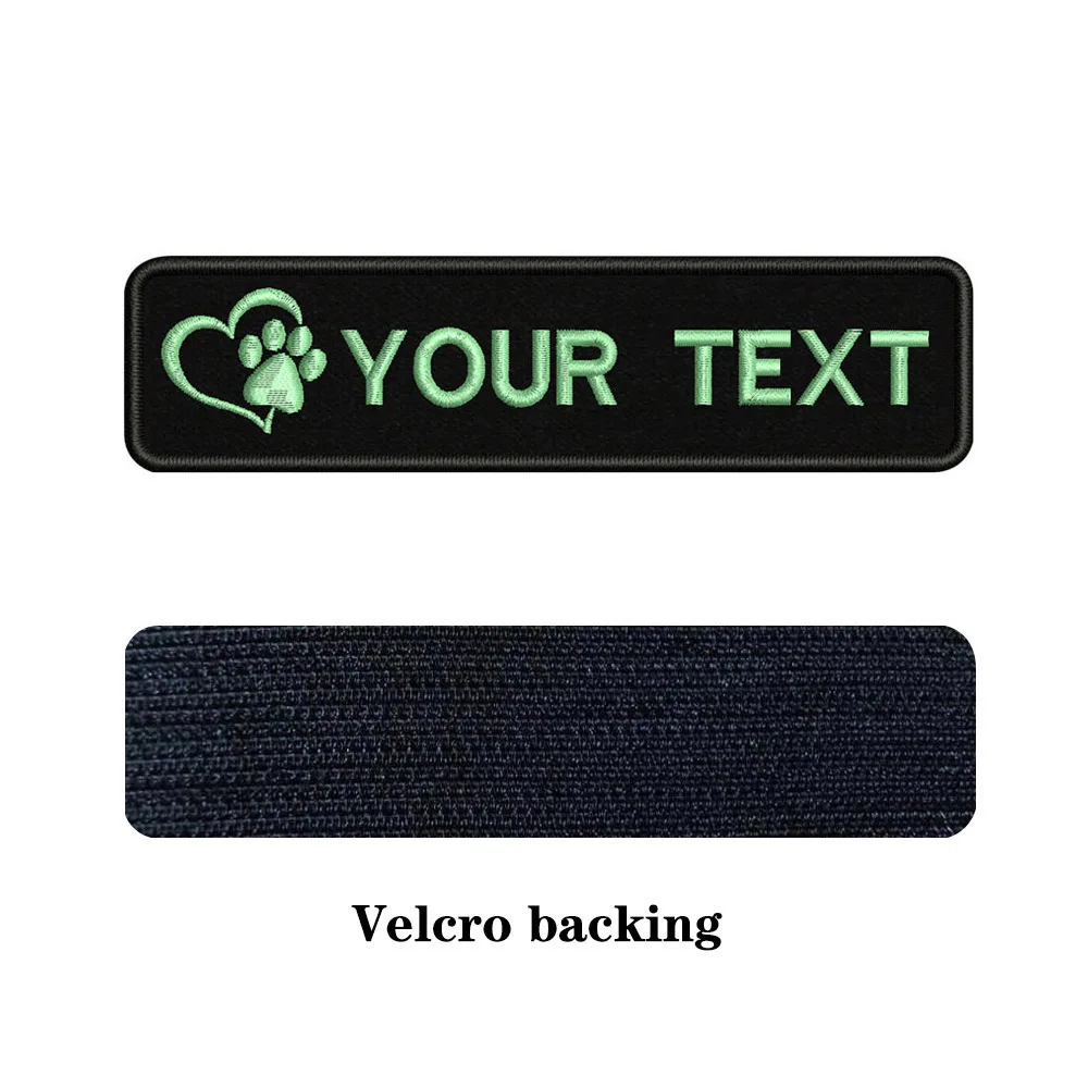 Light blue-Velcro Вышивка на заказ собака отпечаток имя заплатка с текстом 10 см* 2,5 см значок Утюг на или липучке Подложка для одежды брюки рюкзак шляпа - Цвет: Light blue-Velcro
