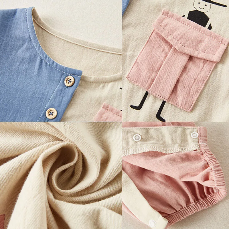 

Baby Boys Girls Romper Cotton Long Sleeve Patchwork Jumpsuit Infant Clothing 2021 Spring Autumn Newborn Baby Clothes