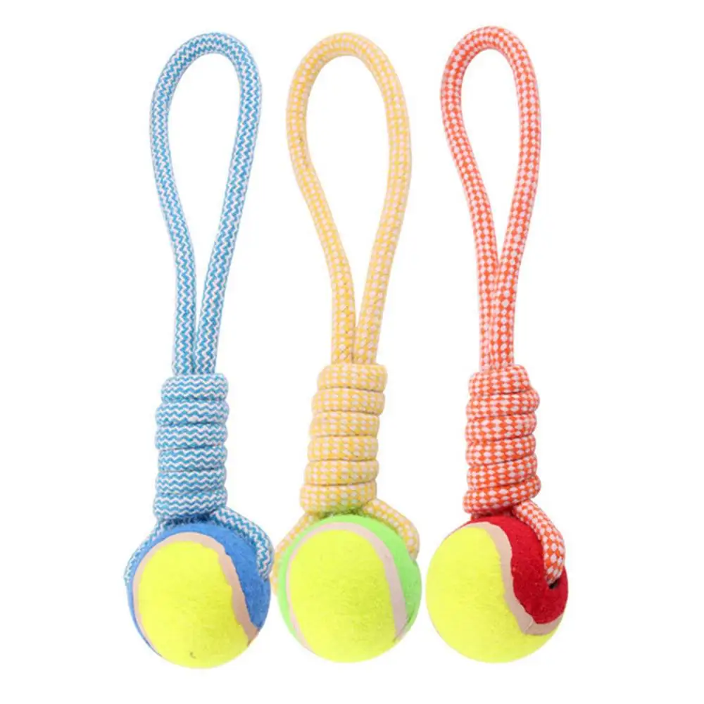 

Pet Chew Braided Cotton Rope Ball Puppy Molar Cleaning Teeth Toy Pets Oral Care Biting Toys Dog Interactive Training Rope Balls