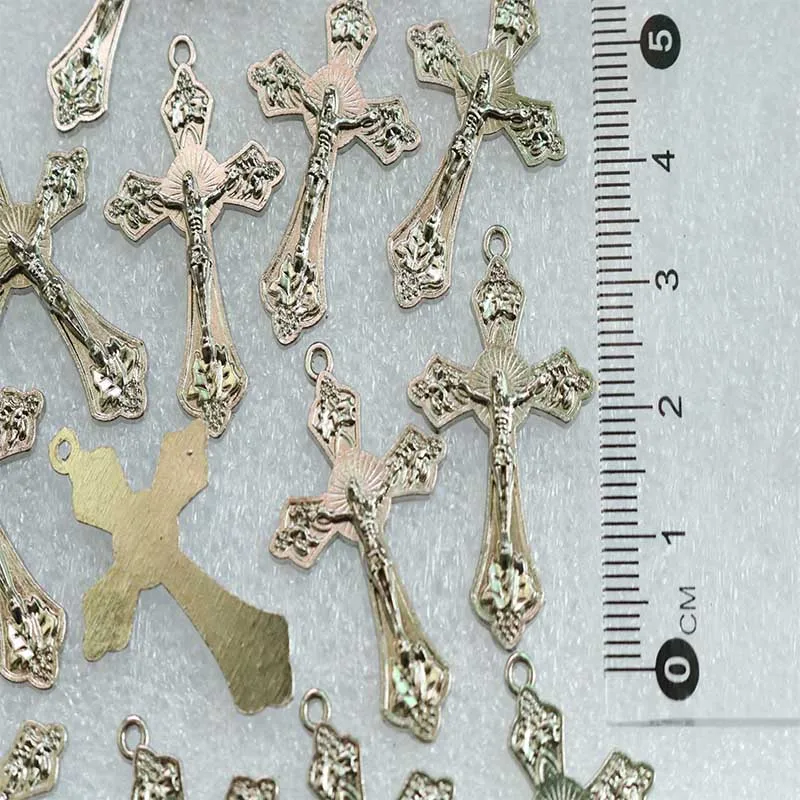 Mini Jesus Christ Cross Ornament Small Pendant St. Benedict Crucifix Pattern Necklace