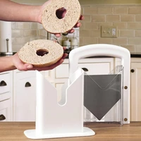 anti rust manual bagel bread slicer stainless steel toast cutter slicing guide kitchen baking tool gadget