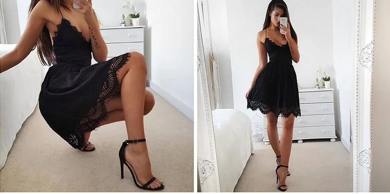 

Sexy Dresses Women A-line Lace Short Mini Backless Bandage Dress Club Party Summer Beach Dress 2020 V-neck Robe Femme Vestidos