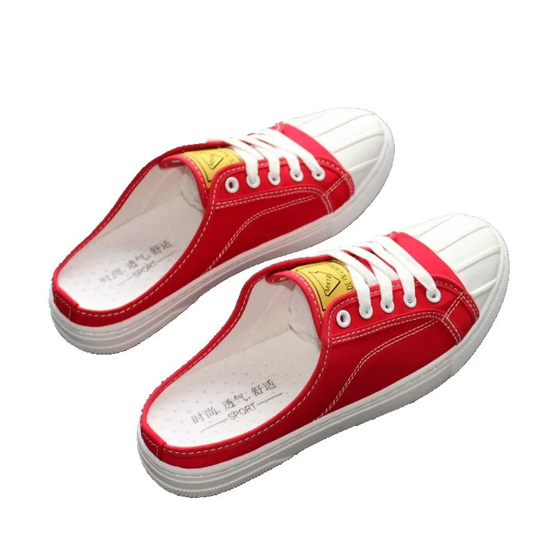 

Spring men's casual semi-slipper shoes breathable comfortable trend flat shoes lazy men's shoes