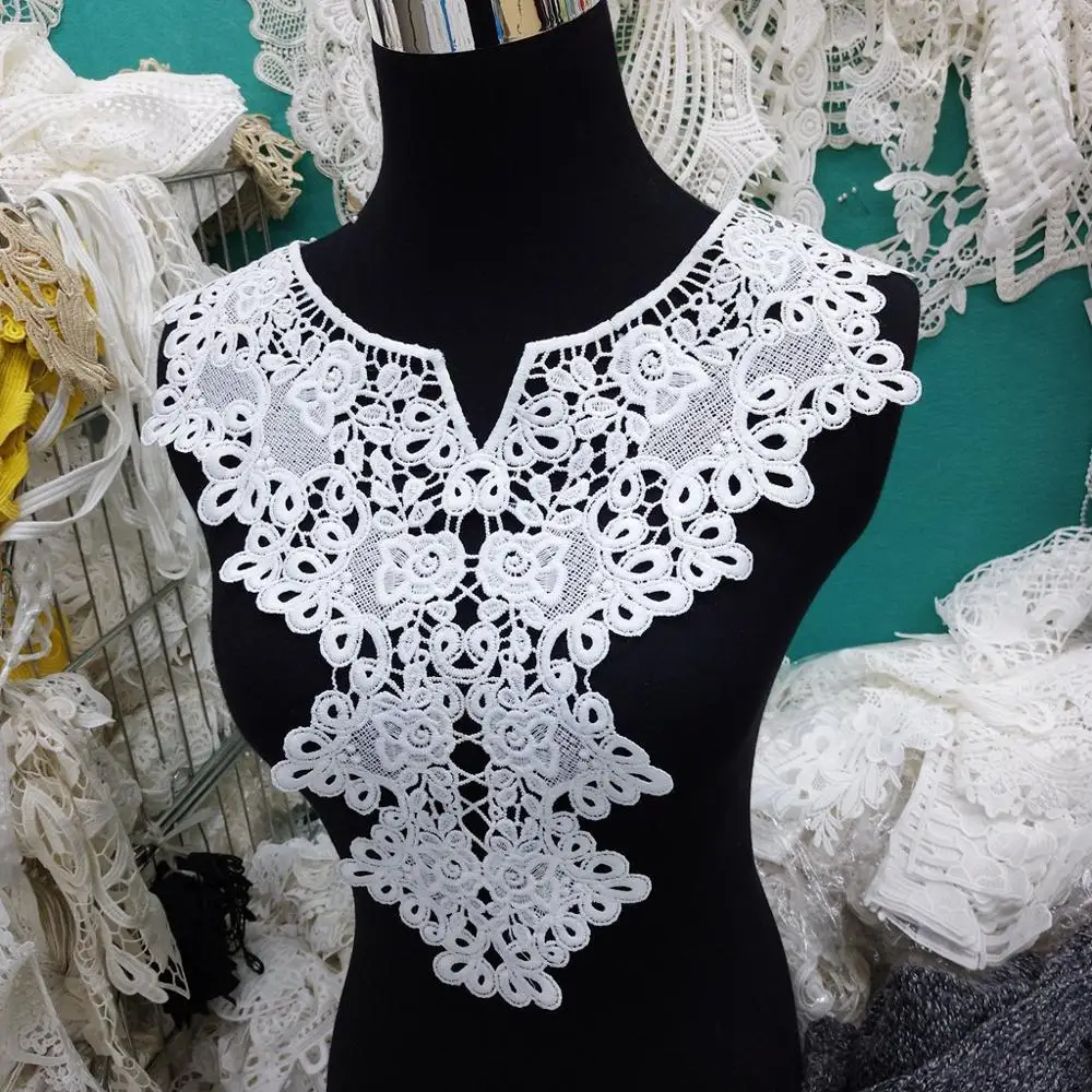 1 шт./40x37 см Кружевная аппликация галстук вышивка цветок кружевная отделка Ткань