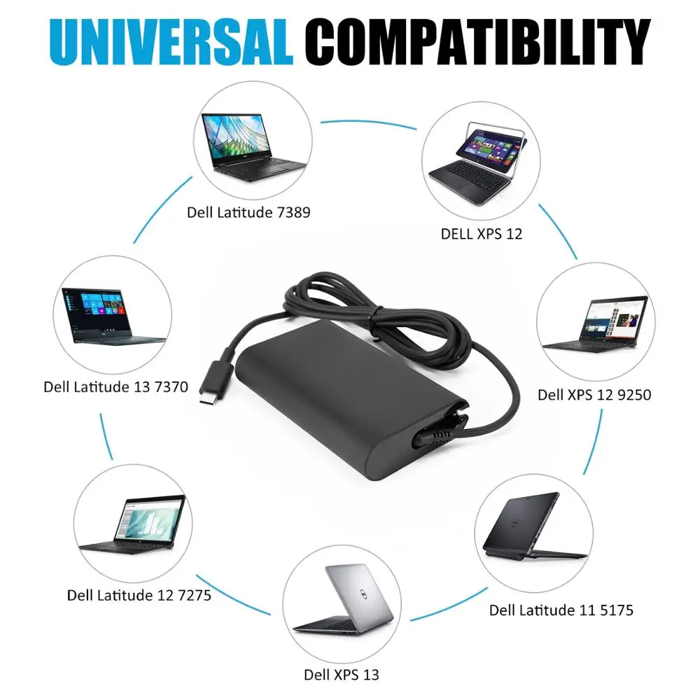 Новый блок питания USB Type C мощностью 65 Вт адаптер переменного тока для Dell LA65NM170
