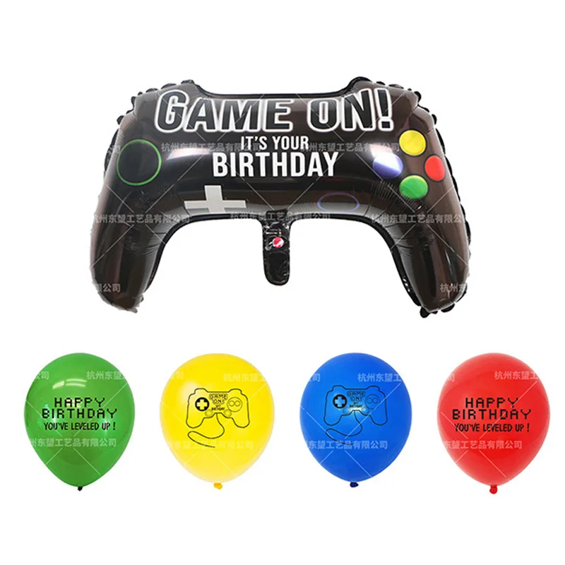 

12Pcs/set Game Themed Birthday Balloons Gamepad Helium Globos Happy Birthday Balloon for Game on Party Decor Baby Shower Supplie