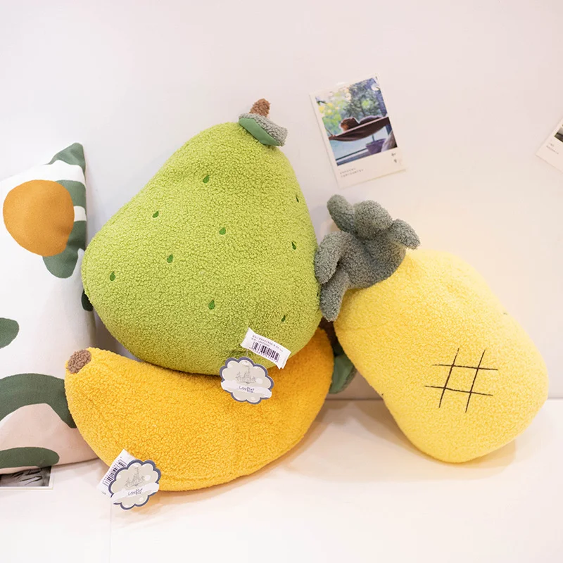 

Simulation Cashmere Fruit Three Dimensional Pillow Simple Wind Home Plush Doll Pear Pineapple Banana Avocado Doll Children Gift