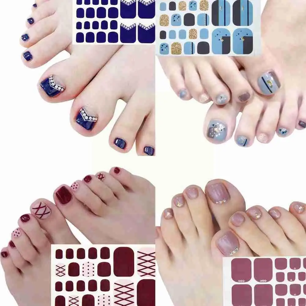 

1 Sheet Flower Toenail Sticker Full Toe Nail Wraps False Nail Stickers Art Design For Women Polish Self-adhesive Girls Mani X8L4