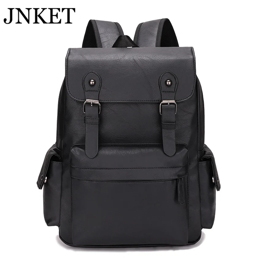 

JNKET New Fashion Retro Men PU Backpack Business Shoulders Bag Casual Outdoor Computer Backpack Student Schoolbag