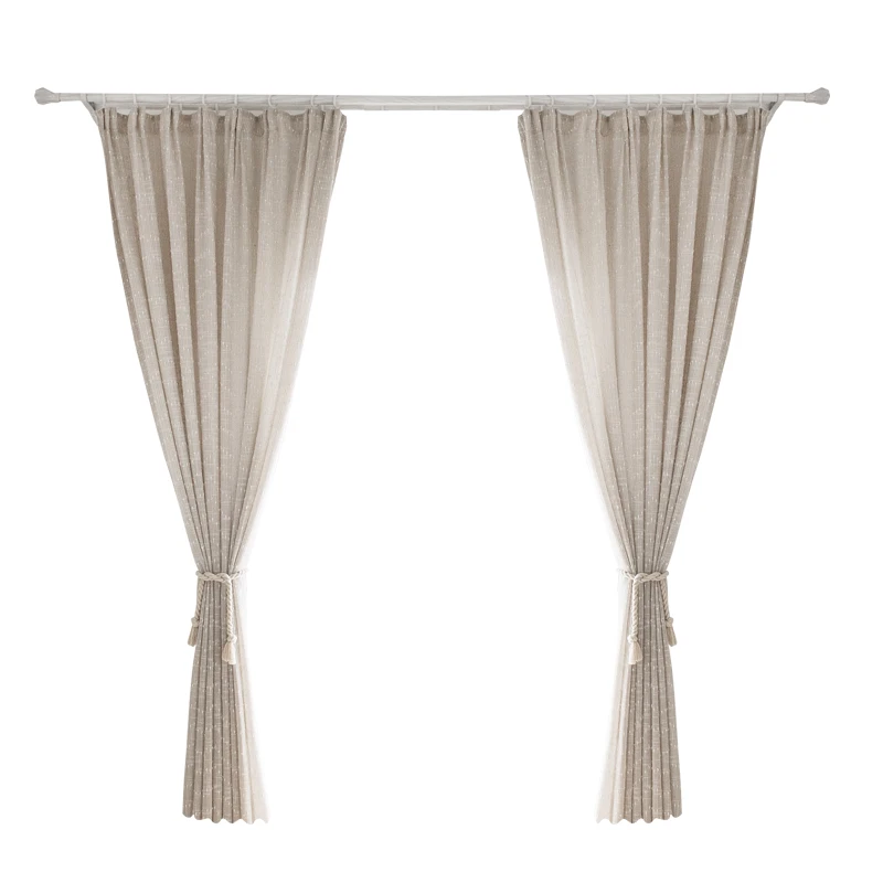

Japanese Style Plain Hemp Curtain For Living Room Bedroom Decor White Dots Linen Voile Kitchen Modern Window Screen Gauze AD675F
