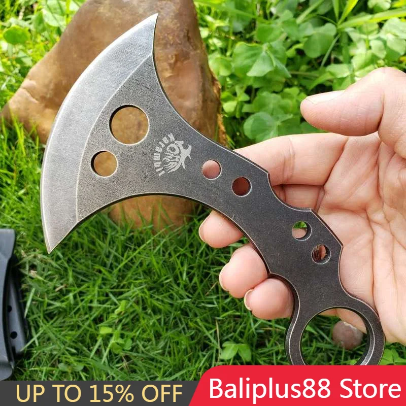 

Нож-керамбит в виде странного топора, тактический карманный Мультитул с фиксированным лезвием, для охоты, рыбалки, повседневного использов...