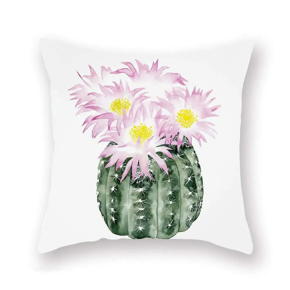 

Pillow Covers Green Succulents Cactus Prickly Pear Art Decorative Pillowcase Super Soft Tropical Cacti Plant Flowers Throw