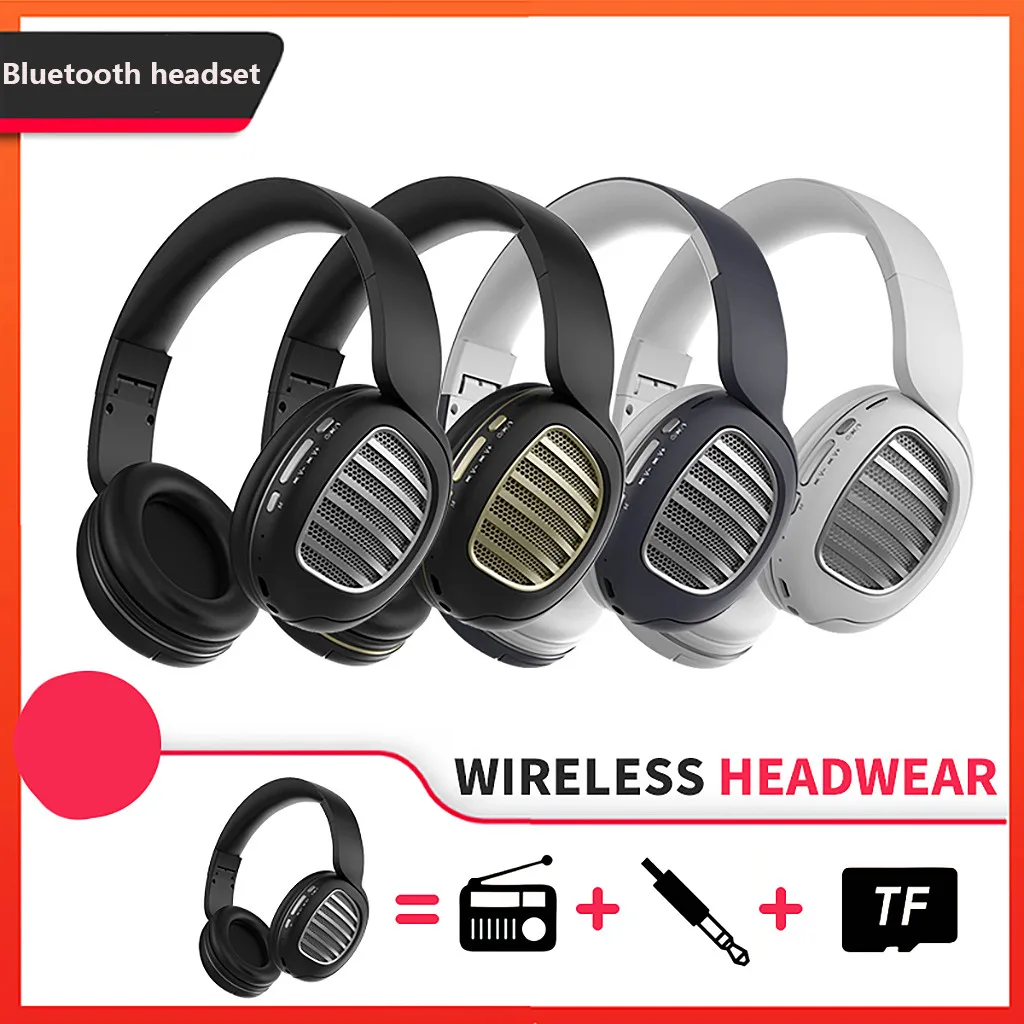 Складные Bluetooth гарнитуры наушники с микрофоном Поддержка Tf карты MP3 Fm радио