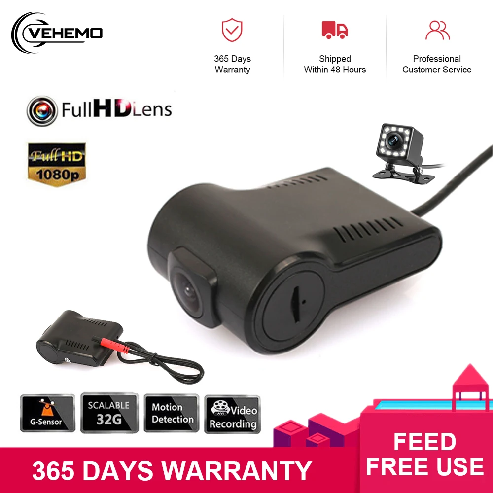 Мини 1080P FHD Автомобильный видеорегистратор камера объектив 140 ° WiFi ночного