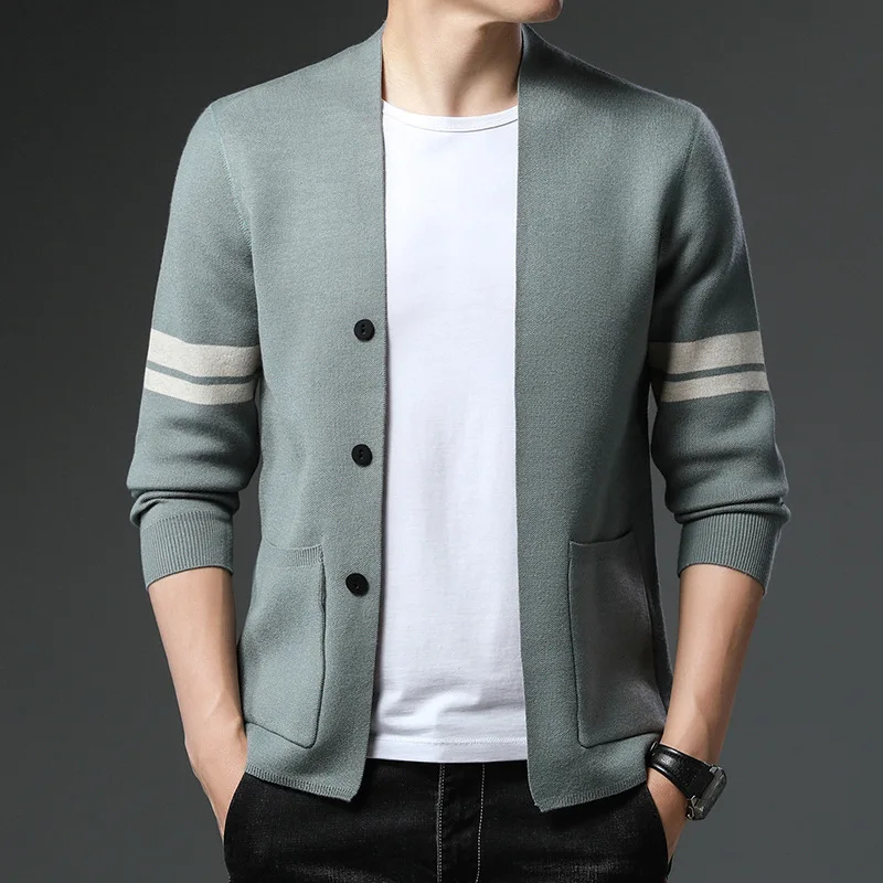 

Hongxing Erke 2021 spring and autumn new men's knitted cardigan coat men's middle-aged and youth sweater coat