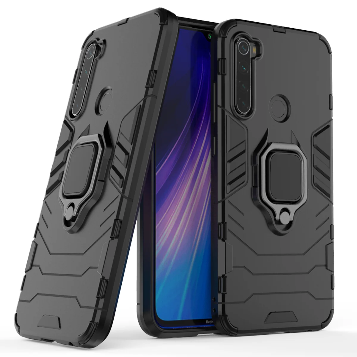 Чехол для Xiaomi Redmi Note 8 магнитный металлический чехол держатель с кольцом на палец