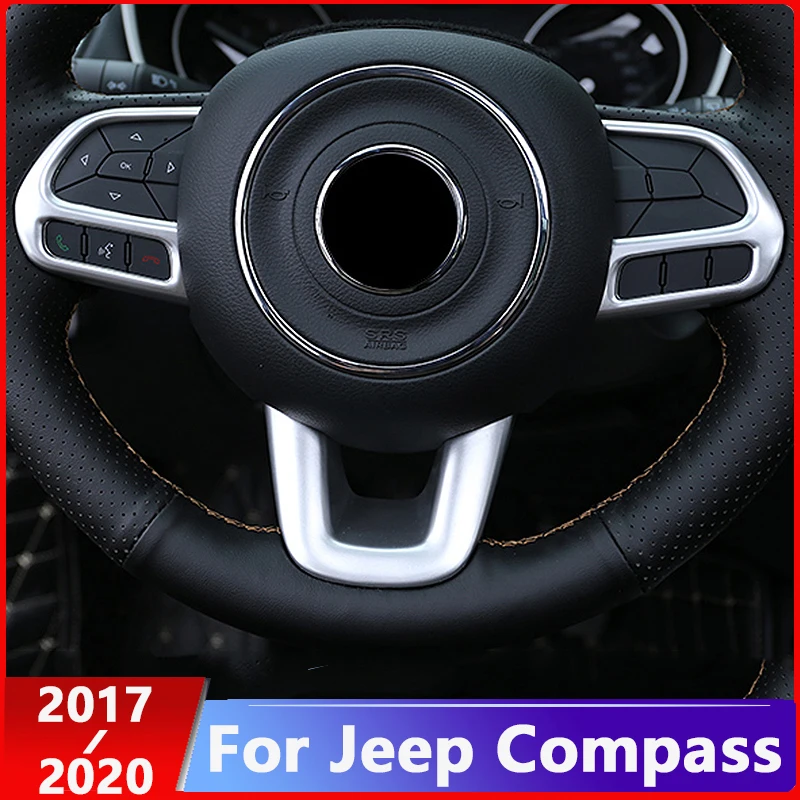 

Car Interior Steering Wheel Decoration Cover Trim Stickers Kits For Jeep Compass 2017 2018 2019 2020 Interior Accessories