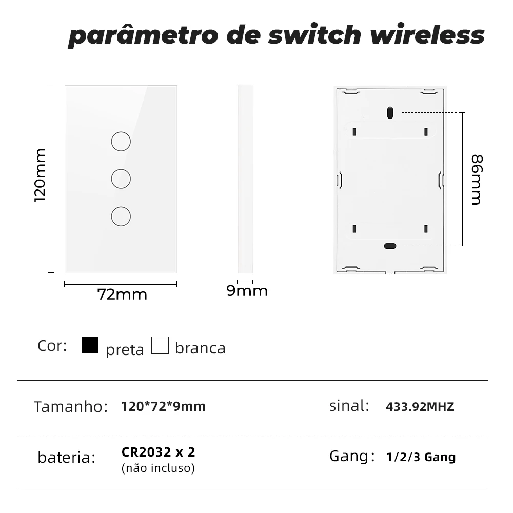 SMATRUL Brazil US 1/2/3 Gang Touch Wireless Switch Light RF 433Mhz Remote Control Smart Home Tempered Glass On Off Lamp ASK |