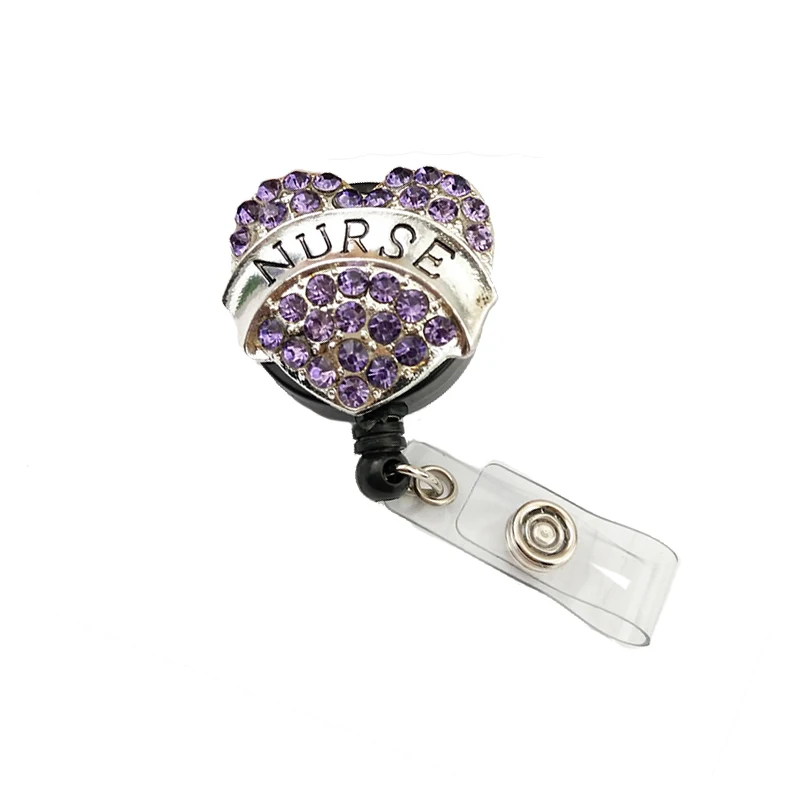 20 штук смешанные Цвет с украшением в виде кристаллов значок медсестры держатель