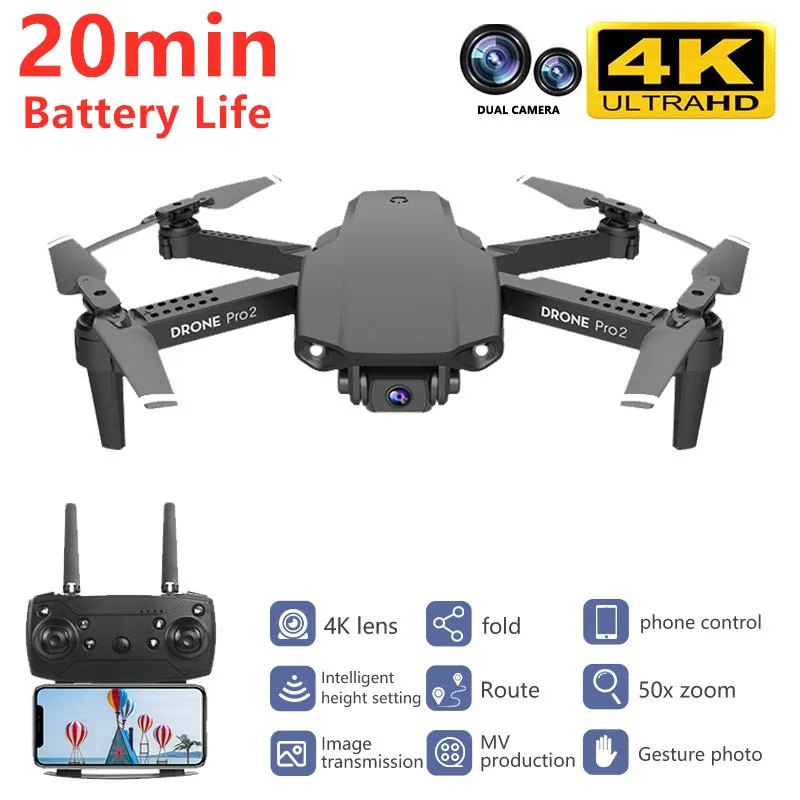 Профессиональный 4K RC складной Дрон 2 4G 20 минут 6 осевым гироскопом WI FI FPV HD Камера