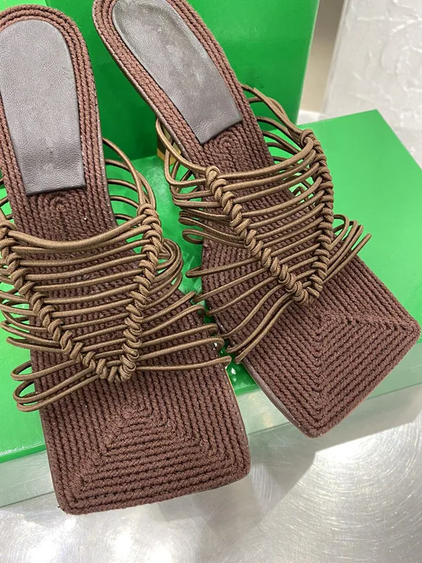 

Prowow Sexy Women Slippers Brand Heels Slides Waving Summer Shoes Ladies Square Toe Outdoors Shoes Females Strap Sandals