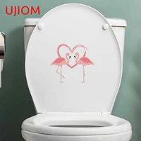 ujiom cartoon pink flamingos childrens bedroom decor wall stickers kitchen bathroom bedroom accessories vinyl wallpaper