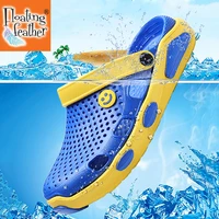 summer men sandals men slippers casual home slippers quick dry hole clogs garden shoes beach sandals bathroom slippers