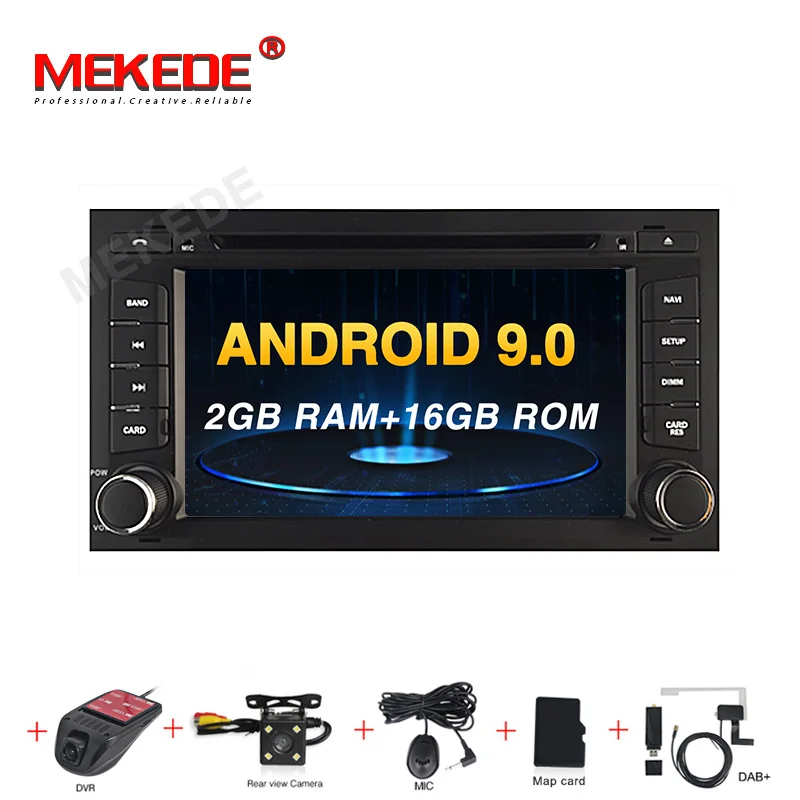 1 Din Android 9,0 4G Оперативная память 64G Встроенная память машинный DVD проигрыватель для Seat Leon мультимедийное Радио Стерео gps навигации WI-FI - Цвет: 16G camera DVR DAB