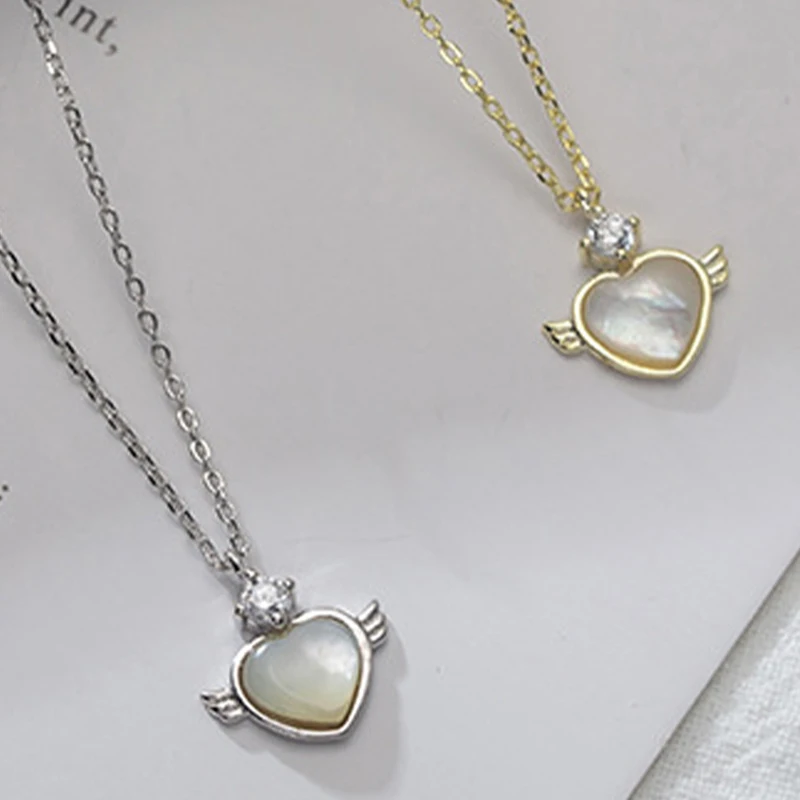 

Goth Sterling Silver Real 925 Necklaces Women Chains Vintage Jewelry Zircon Pendants Crystal Undefined Fashion Luxury Wings Love