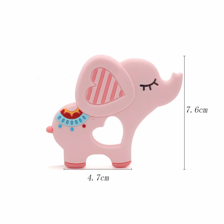 

New 1Pcs DIY Baby Mini Elephant Cartoon Silicone Tooth Plastic Pendant Accessories Chew Toy