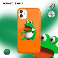 phone case for iphone 12 11 6 6s 7 8 plus x xr 11pro xs max fluorescent orange frog cute animal soft tpu for iphone 13 cover