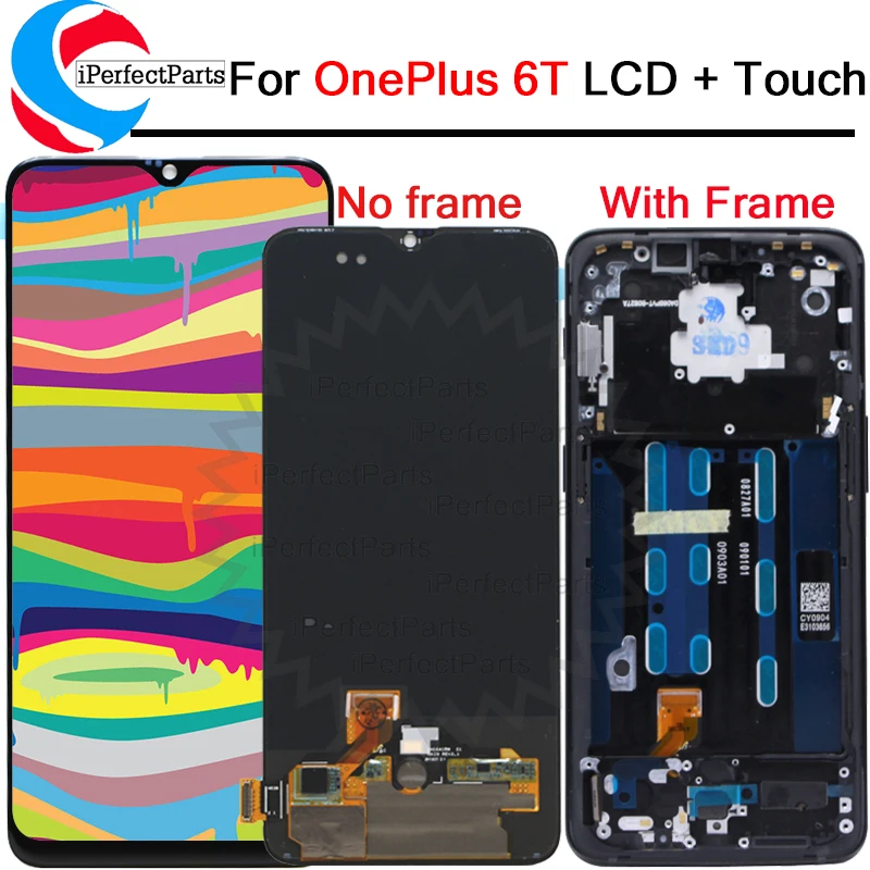 ЖК-дисплей 6 41 дюйма для Oneplus 6T сенсорная панель в сборе оригинальный с рамкой