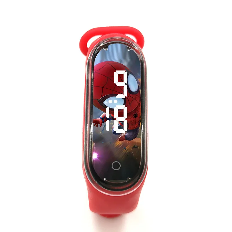 Disney Spider-Man Children's Watch Iron Man Luminous Bracelet Watch Touch Student Children's Sports LED Watch Birthday Gifts 17cm height polyresin iron man with luminous base boy s gift