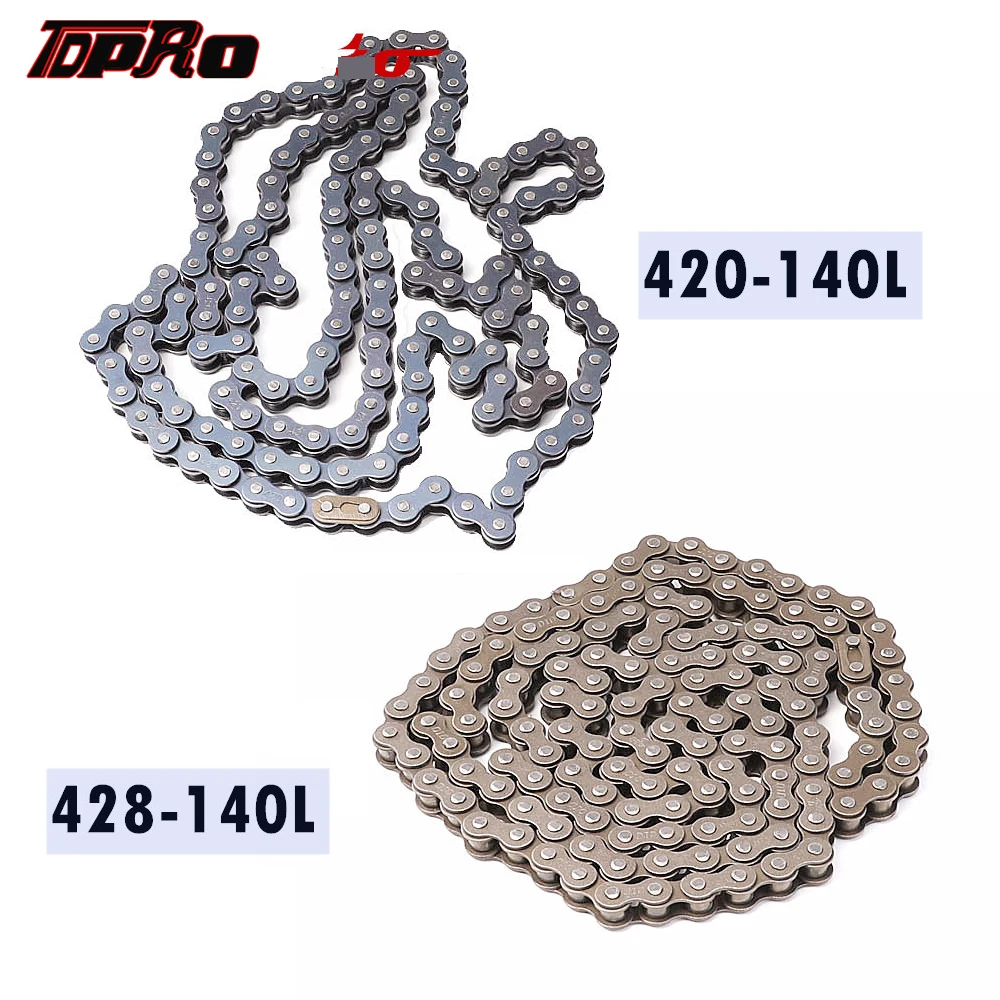 TDPRO 420/428 цепь 140 звенья Heavey Duty Drive звено цепи для Minimoto 150cc 125cc 110cc 140cc ATV Dirt Pit Bike скутер Gokart