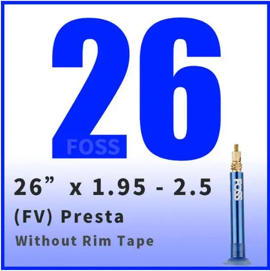 FOSS велосипедная труба шины Schrader/Presta 16/20/24/26/27,5/27/700C дорога MTB велосипед внутренняя труба резиновая велосипедная шина прокол - Цвет: 26 x 195 to 250 FV