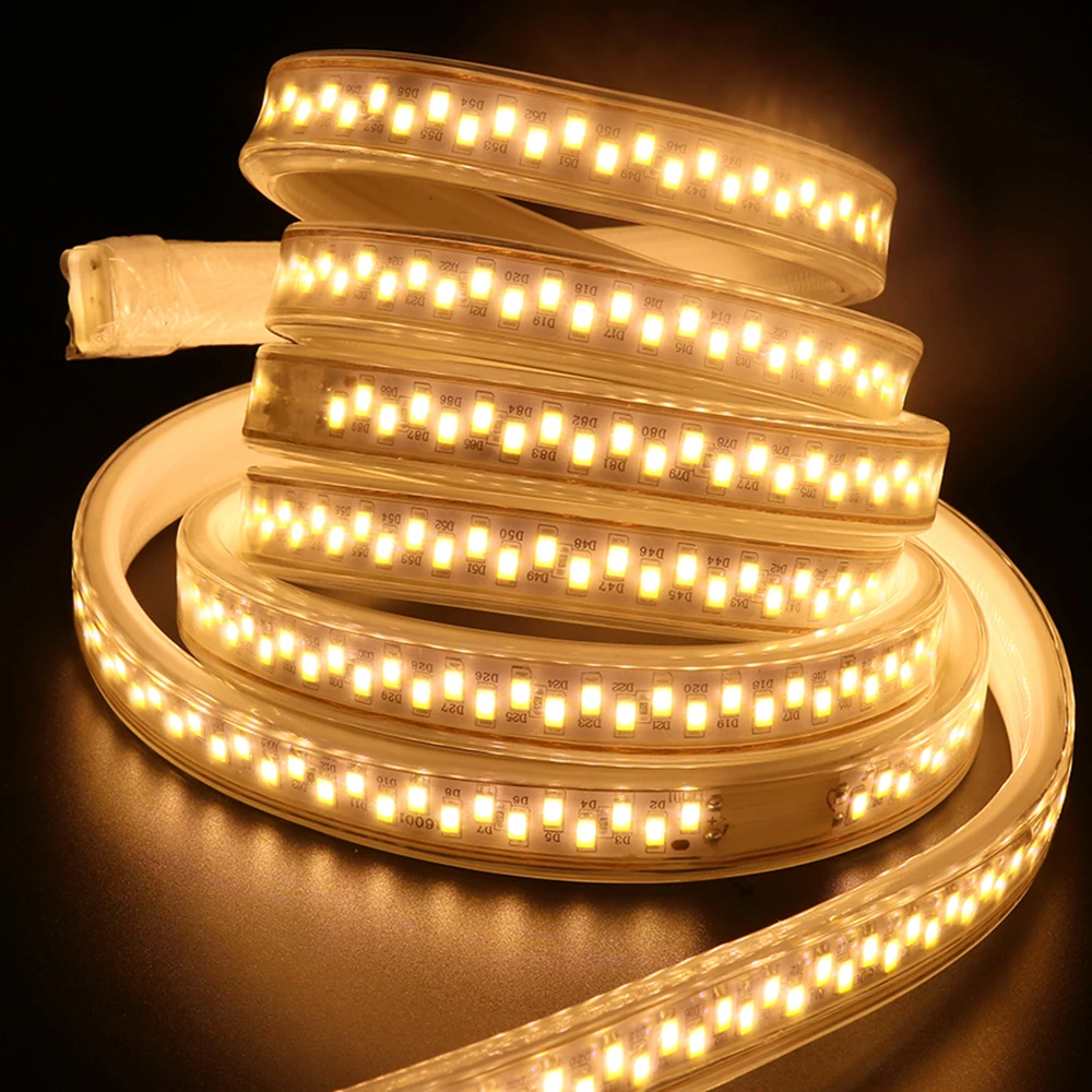 Dimmable 220В 5630SMD теплый белый светодиодный светильник с европейской вилкой 180 s/m 5M 10M