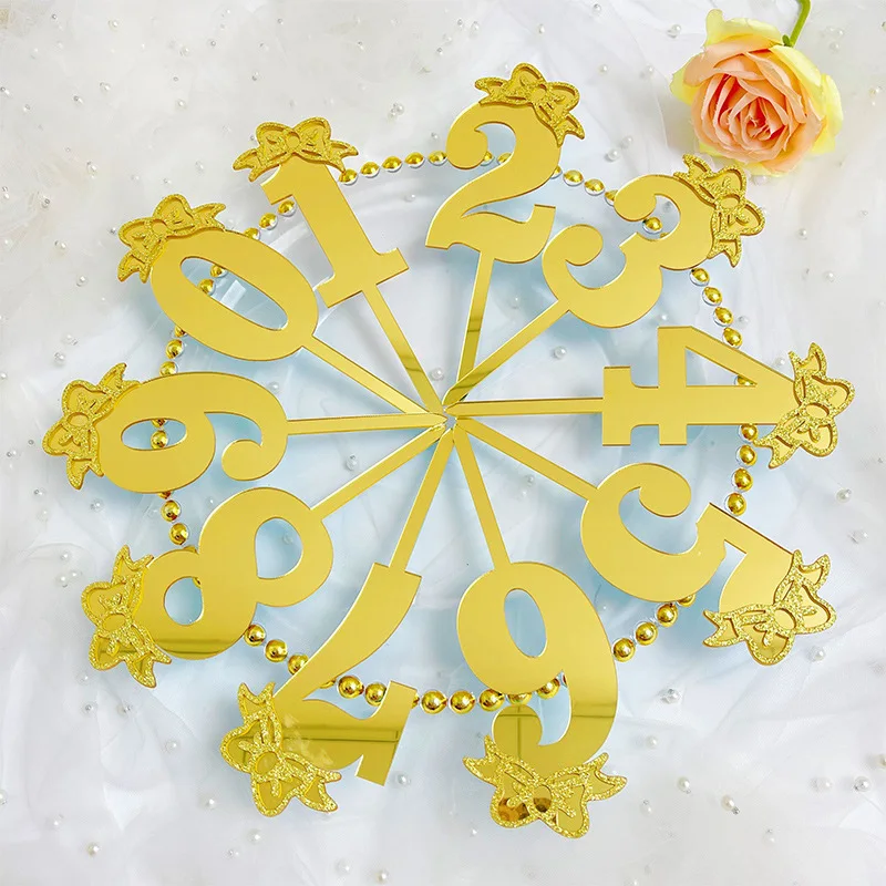 

Новинка, цифровой акриловый фон с золотым бантом, искусственное серебро, десерты для выпечки, Топпер, украшение для детского торта на день р...