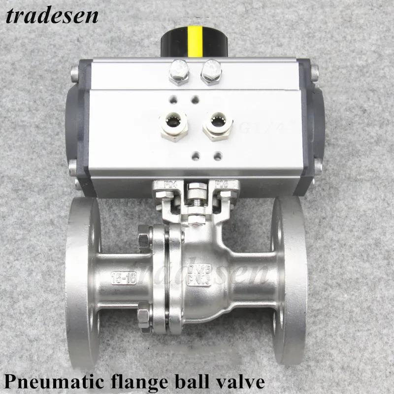 1pcs 304 Pneumatic Stainless Steel Ball Valve 1.6Mpa Flange Connector stainless steel quick cut ball valve | Обустройство дома