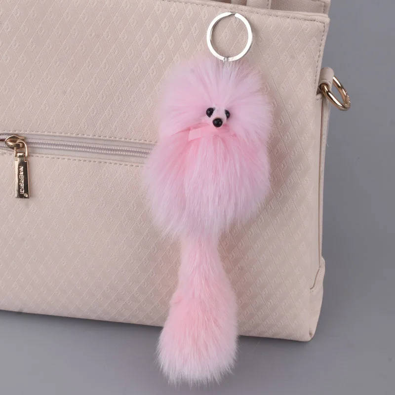 Pom Fox Furx симпатичная цепочка для ключей женская сумка подвески автомобильный