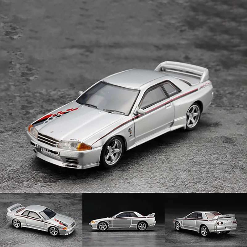 Модель автомобиля Skyline 1: 64 Nissan GTR R32 из металлического сплава литые модели игрушек