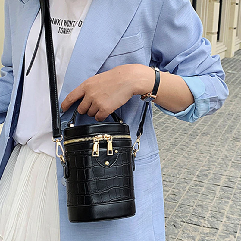 Новинка 2020 женская сумка на плечо цилиндрической формы модные сумки через из