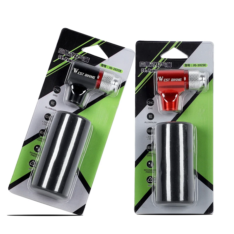 

WEST BIKING Portable CO2 Pump Aluminum Alloy Bicycle Pump Inflator For Schrader Presta Adapter Safety Automatic Mini Hand Pump